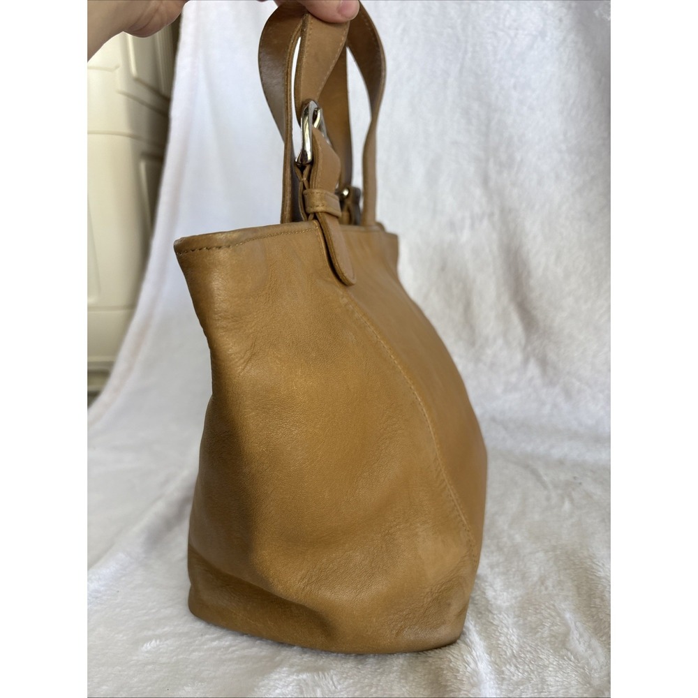 Vintage COACH Waverly Tote Bag Camel Tan Leather Zip Closure 4133 90s Costa Rica - Picture 7 of 16